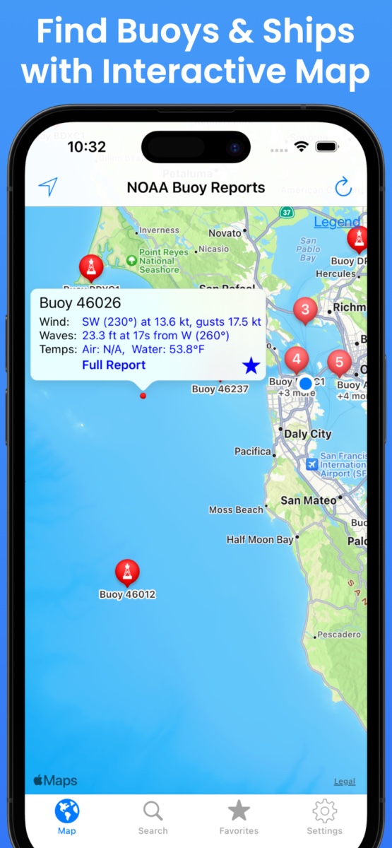 Find Buoys & Ships with Interactive Map